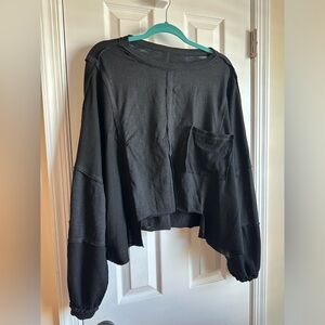 Artsal Exposed Seam Mixed-Media Top